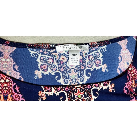 Women’s London Style Collection Dress – Petite 16 – Vibrant Multicolor Print - Picture 7 of 10